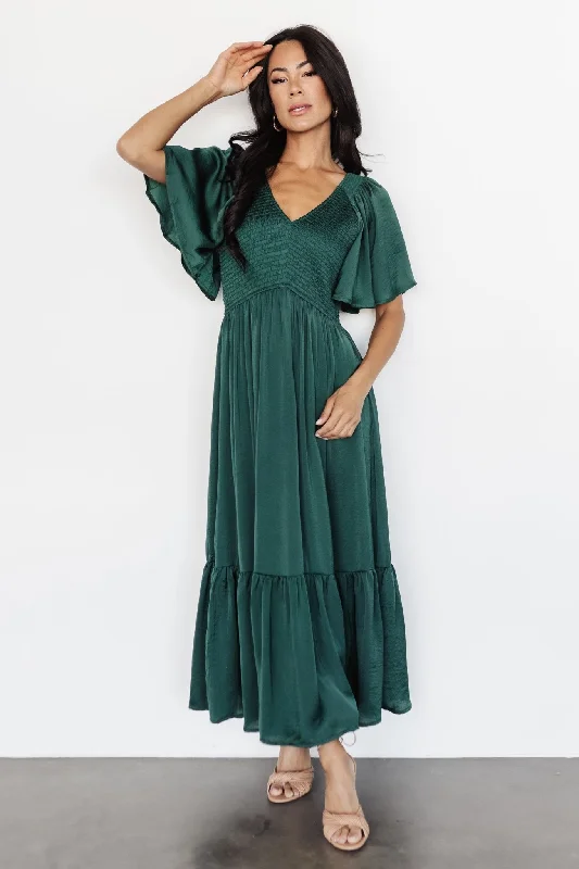 Lovell Smocked Midi Dress | EmeraldShop Today, Save Tomorrow!