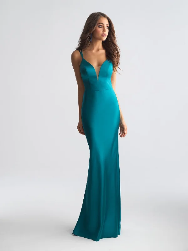 Madison James - Deep V-neck Stretch Satin Sheath Dress 18-723 - 2 pcs Teal In Size 6 and 8 AvailableFind Your Perfect Deal Today! Madison James - Deep V-neck Stretch Satin Sheath Dress 18-723 - 2 pcs Teal In Size 6 and 8 AvailableFind Your Perfect Deal Today!