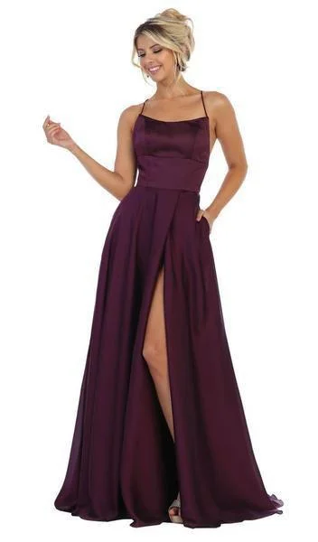 May Queen - Halter Neck Tie String Back A-Line Satin Gown MQ1642Mega Sale Happening Now! May Queen - Halter Neck Tie String Back A-Line Satin Gown MQ1642Mega Sale Happening Now!