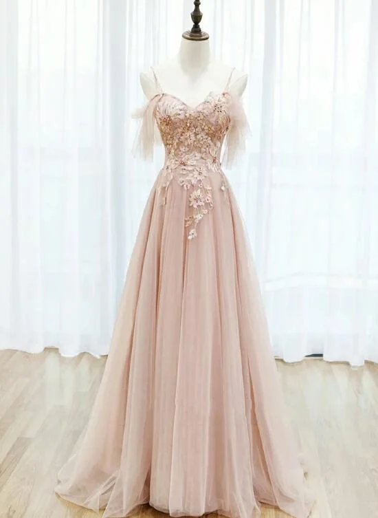Pink Tulle Lace Applique Flowers Off Shoulder Long Party Dress, Pink A-Line Prom Dress cg22377Hurry, Sale Ends Soon! Pink Tulle Lace Applique Flowers Off Shoulder Long Party Dress, Pink A-Line Prom Dress cg22377Hurry, Sale Ends Soon!