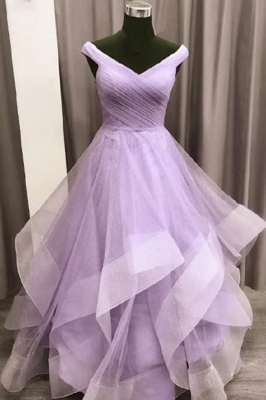 Purple tulle long A line prom dress evening dress cg22167Hottest Discounts of the Year! Purple tulle long A line prom dress evening dress cg22167Hottest Discounts of the Year!