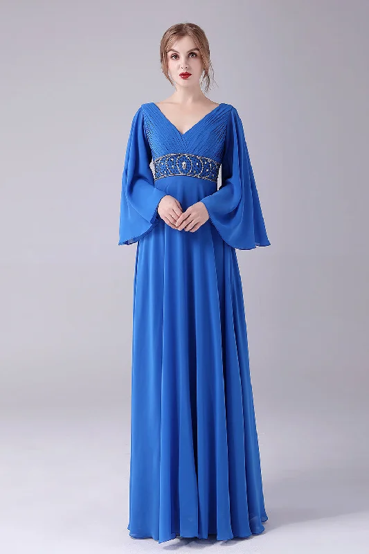 Royal Blue A-Line V-Neck Pleated Floor-Length Mother Of the Bride Dress With BeadingBigger Savings, Better Shopping! Royal Blue A-Line V-Neck Pleated Floor-Length Mother Of the Bride Dress With BeadingBigger Savings, Better Shopping!