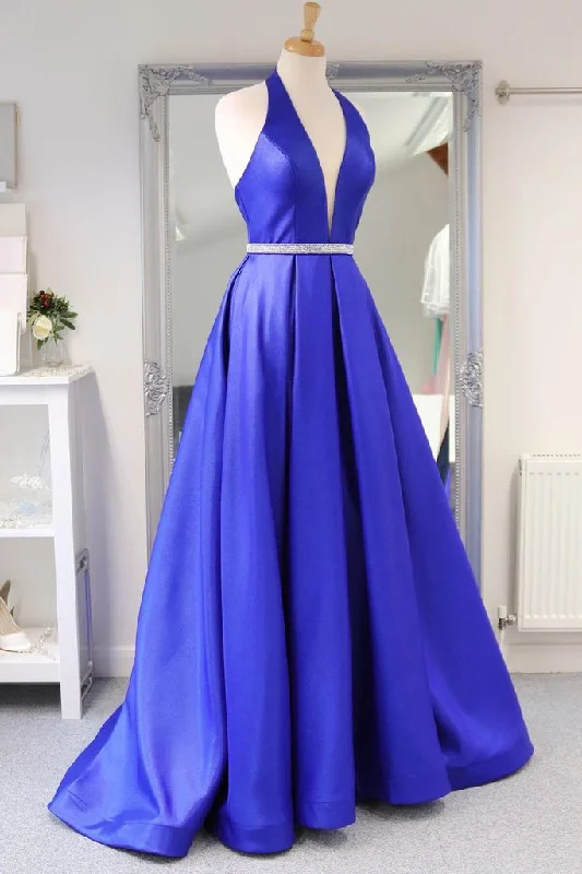 Royal Blue Satin Deep V Neck Simple Long Prom Dress Backless Party Dresses cg22208The Best Sale of the Year! Royal Blue Satin Deep V Neck Simple Long Prom Dress Backless Party Dresses cg22208The Best Sale of the Year!