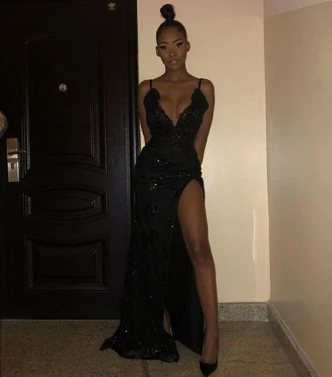 Sexy Spaghetti Straps Slit Side Prom Dresses with Appliques cg22183The Best Deals Won’t Wait! Sexy Spaghetti Straps Slit Side Prom Dresses with Appliques cg22183The Best Deals Won’t Wait!