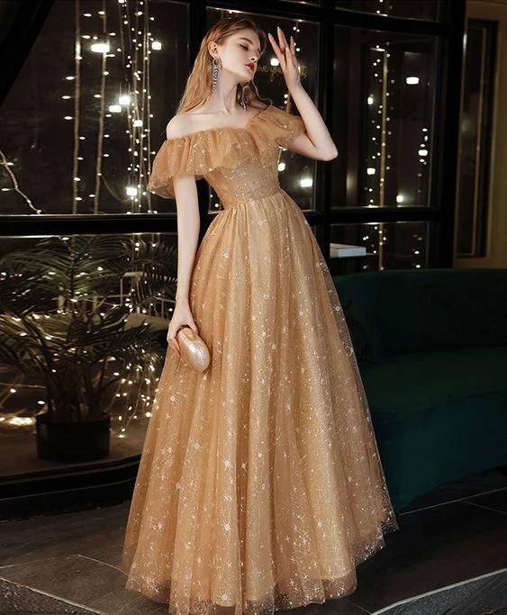 Simple tulle off shoulder lace long prom dress lace formal dress cg22302Time to Save Big! Simple tulle off shoulder lace long prom dress lace formal dress cg22302Time to Save Big!