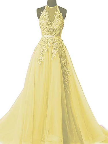 Simple Yellow Lace Prom Dresses with Beading     cg22206Massive Price Cuts!