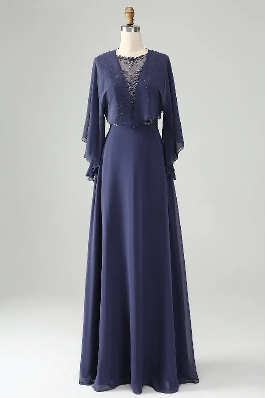 Sparkly Twilight A Line Beaded Mother of Bride Dress with ShawlMassive Price Cuts!