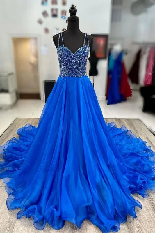 stunning straps beaded royal blue prom dress    cg22230Your Favorite Sale is Back!