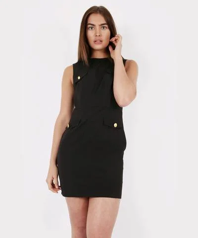 Button Detail Mini Dress BlackGet More, Spend Less – Shop Now!