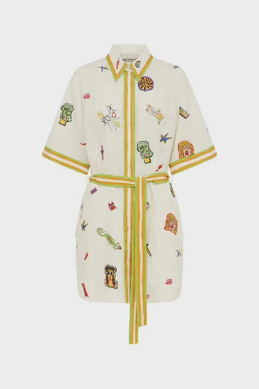 Checkers Embroidered Mini DressFlash Deals – Act Quickly!