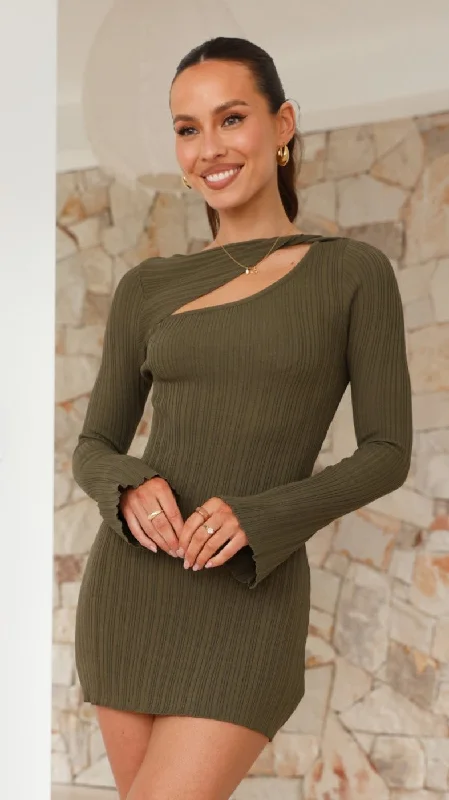 Ellison Mini Dress - KhakiYour Shopping Spree Starts Here!