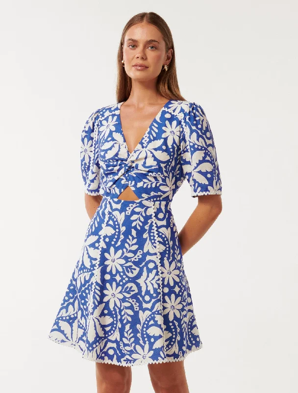 Maria Printed Trim Mini DressLimited Deals, Unlimited Savings!