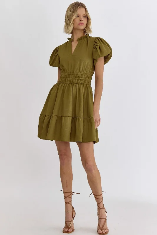 Olive Mini DressMassive Price Cuts!