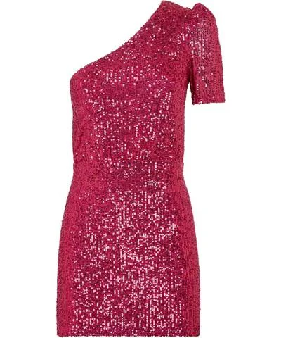 Petit Pink One Shoulder Sequin Mini DressLimited Stock Available!
