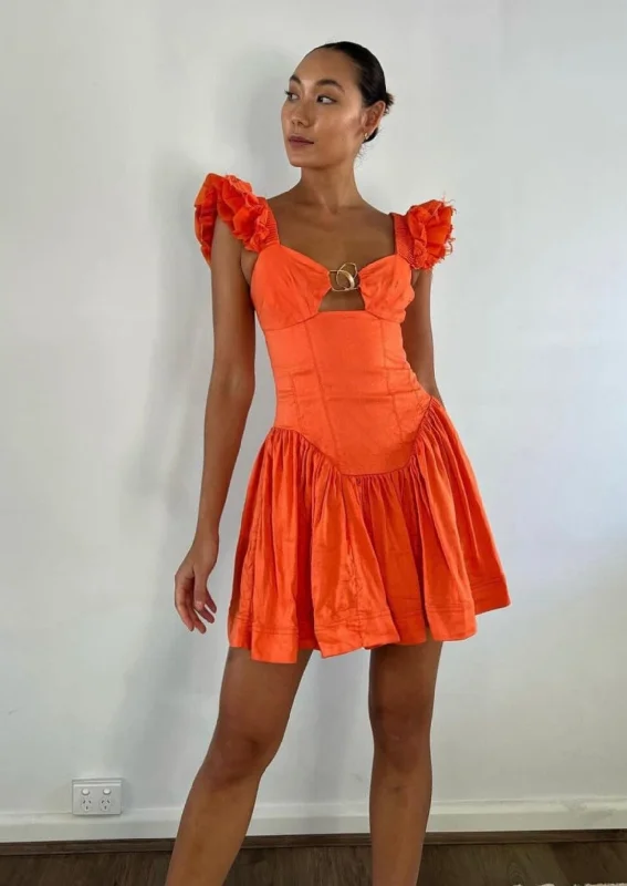 Simone Frill Sleeve Mini - OrangeYour Chance to Save is Now!