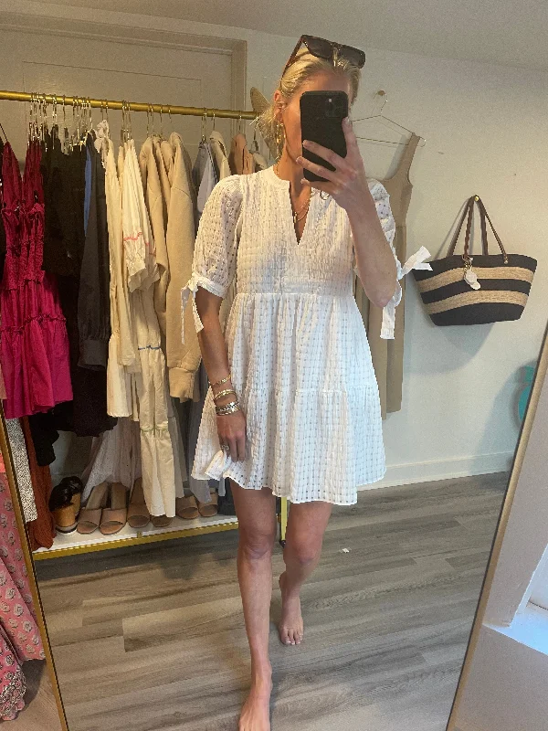 White Gingham Tiered Mini DressFind Your Perfect Deal Today!