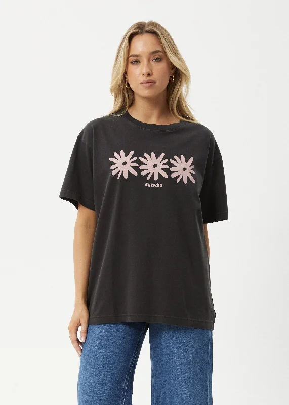 AFENDS Womens Adi - Oversized Tee - Stone BlackThe Best Offers Are Here!