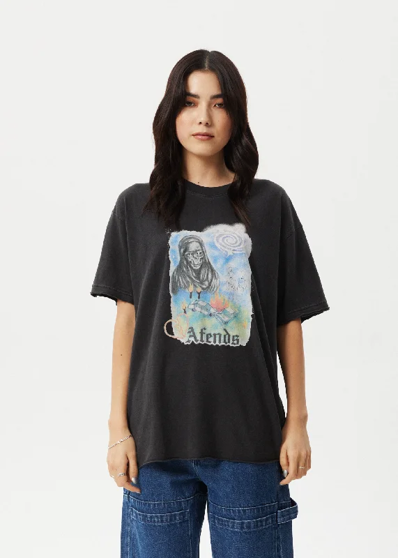 AFENDS Womens Nirvana - Oversized Tee - Stone BlackShop Smart, Save Big!