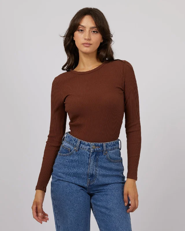 All About Eve Rib Baby Long Sleeve Tee BrownShop Today, Save Tomorrow!