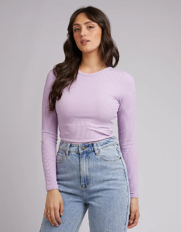 All About Eve Rib Baby Long Sleeve Tee LilacExclusive Deals Just for You!