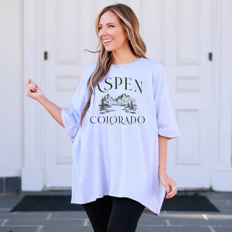 Aspen Vacation Boyfriend Tee, Heather GreyLowest Prices Guaranteed!