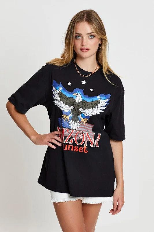 Black Graphic T Shirt Short SleevePrice Drops You’ll Love!