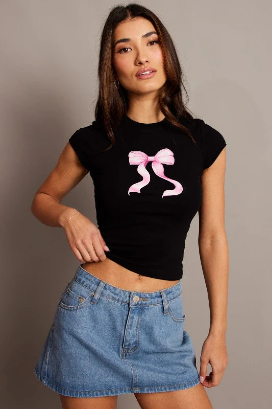 Black Graphic Tee Short SleeveYour Discount is Waiting!