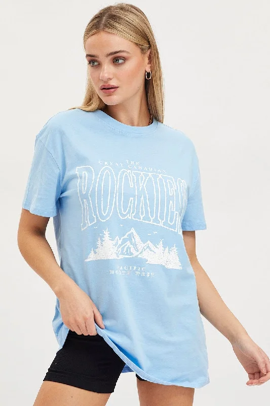 Blue Graphic T Shirt Short SleevePrice Drop Alert!