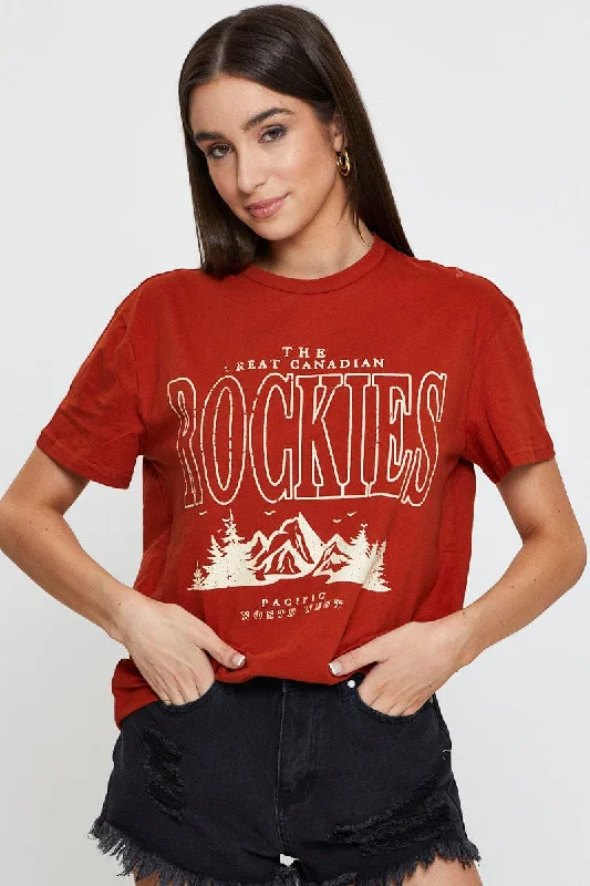 Brown Graphic T Shirt Short SleeveDon’t Wait – Shop Today!