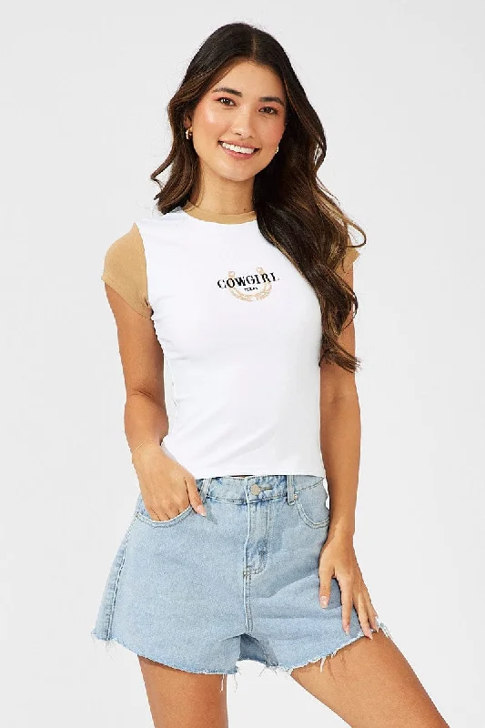 Brown Graphic Tee Short SleeveGet More for Less!