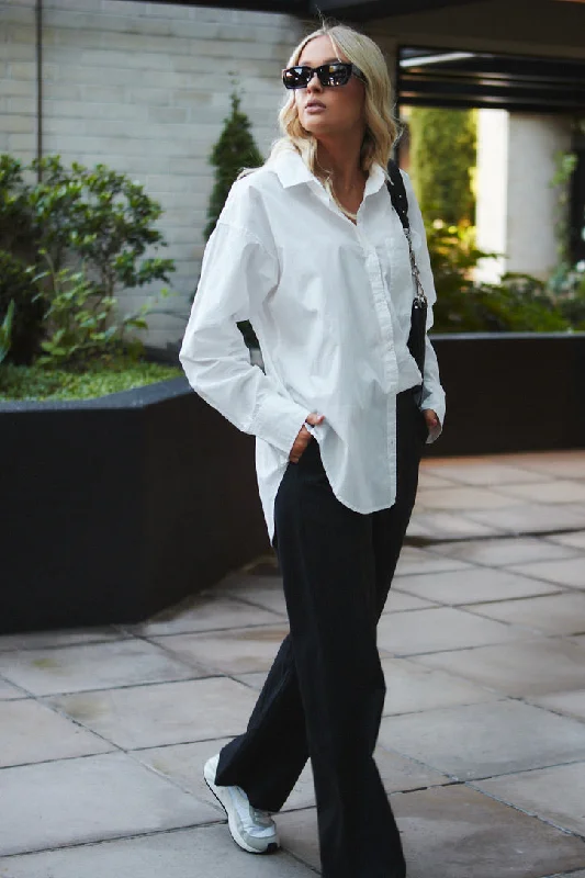 California White Cotton Poplin Oversized ShirtExclusive Savings This Week!