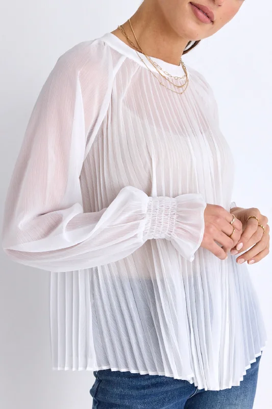 Corral Ivory Sheer Pleated Swing TopOnly a Few Left – Order Now!