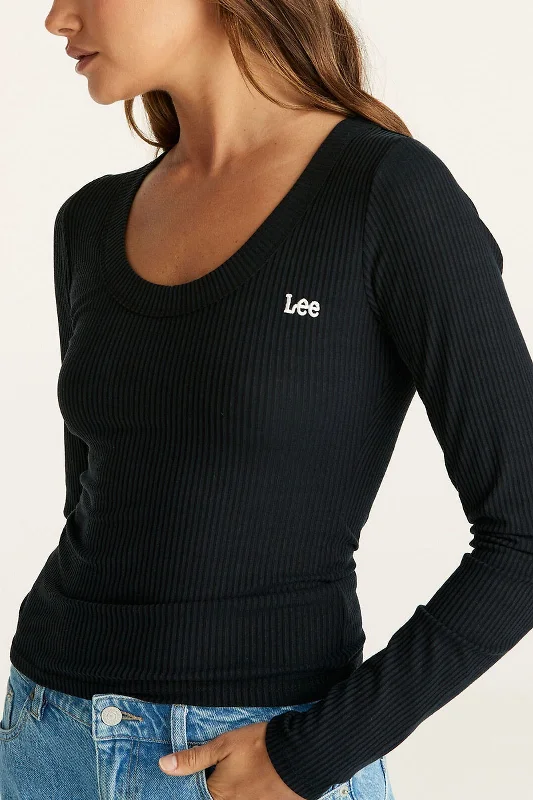 Essential Black LS Rib TeeYour Best Deals Are Here!