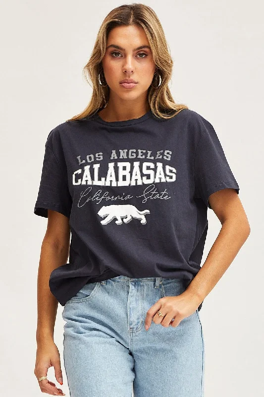 Grey Graphic T Shirt Short SleeveShop Early, Save Big!
