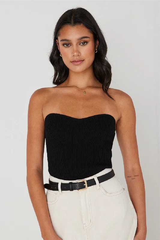 Mode Black Bandeau Knit TopFlash Deals – Act Quickly!