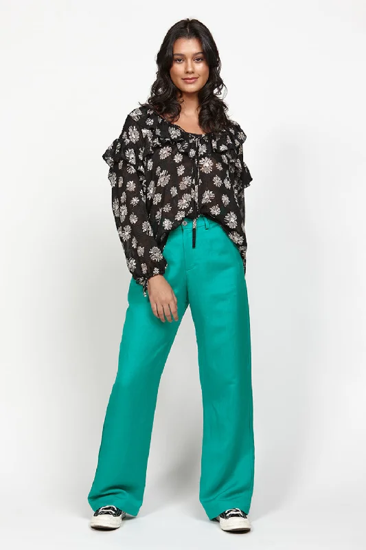 Montage Black Natural Floral LS TopLimited-Time Price Drop!