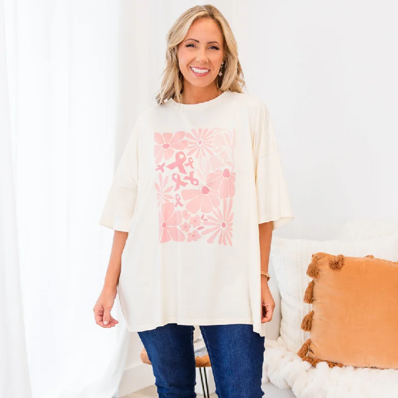 Power Of Pink Boyfriend Tee, IvoryFlash Deals – Act Quickly!