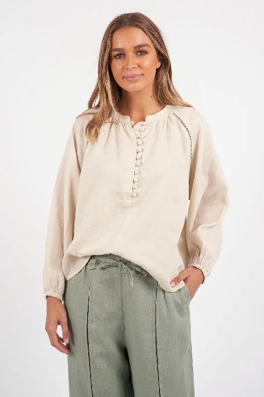 Sardinia Bone Linen LS BlouseThe Sale You’ve Been Waiting For!