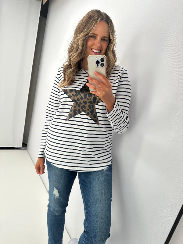 Threadz Annie Star Stripe Tee Navy/WhiteSteals and Deals Await!