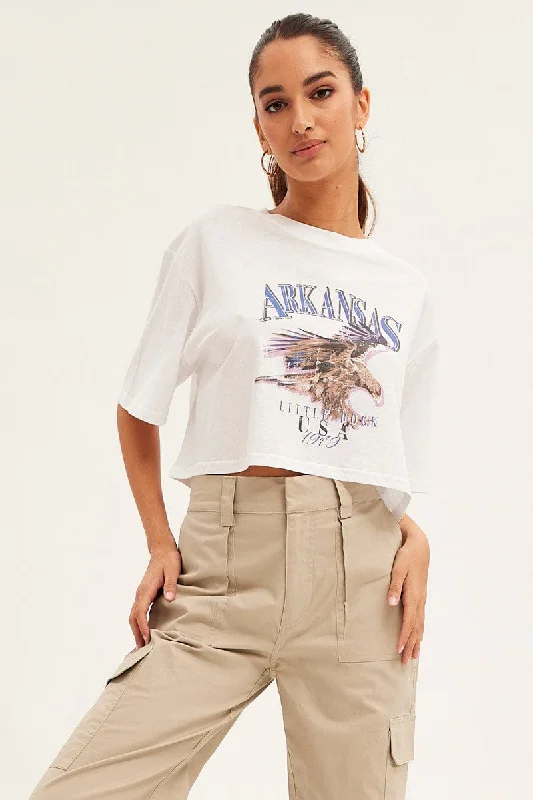 White Eagle Crew Short Sleeve Graphic T-ShirtBest Deals Just for You!