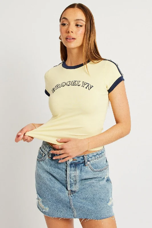 Yellow Graphic Tee Short SleeveUpgrade for Less!